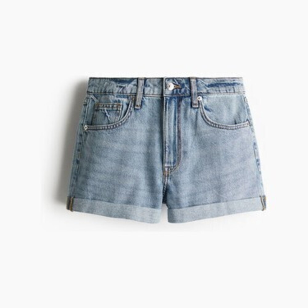 High-Waist Denim Shorts